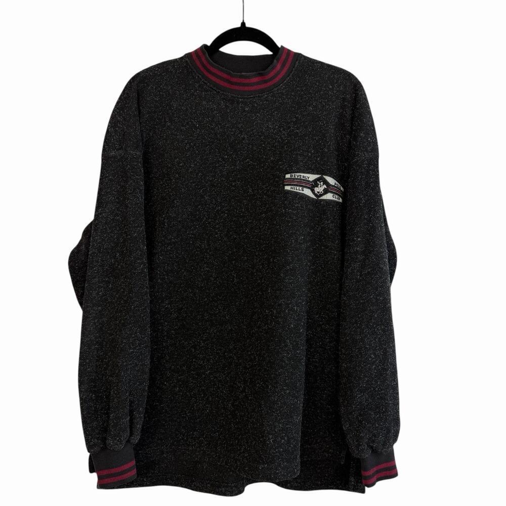 Beverly Hills Polo Club Mens Crewneck Sweatshirt Charcoal Gray Medium Logo
